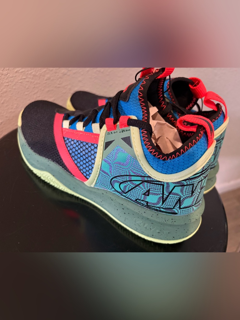 And1 Sneakers in Blue, Teal, Coral and Black- Size 5 OR 7Y